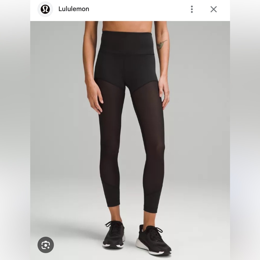 lululemon athletica Black Wunder Train Mesh Leggings